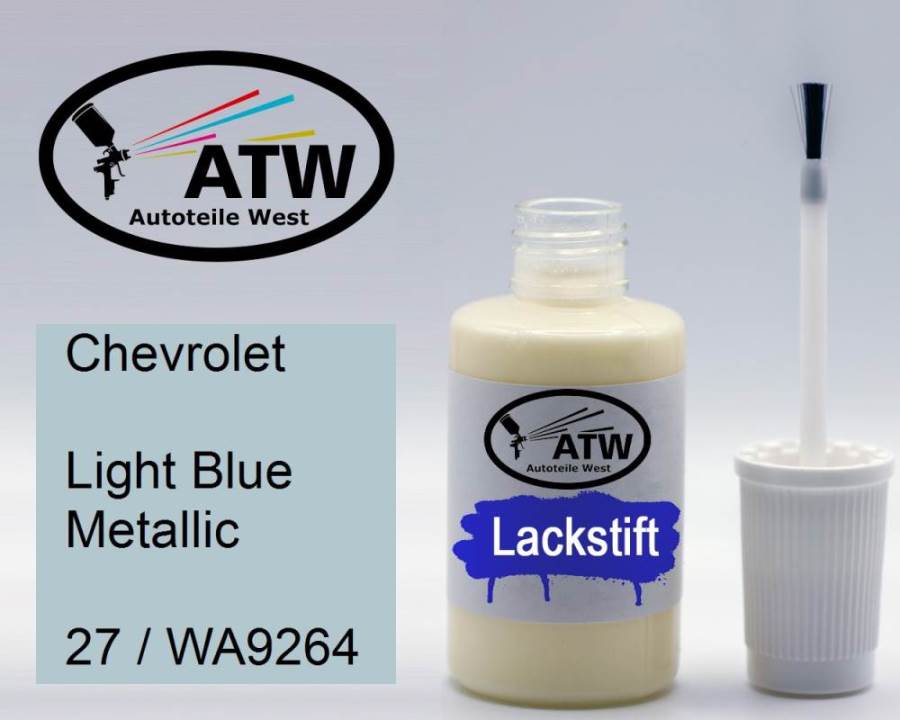 Chevrolet, Light Blue Metallic, 27 / WA9264: 20ml Lackstift, von ATW Autoteile West.